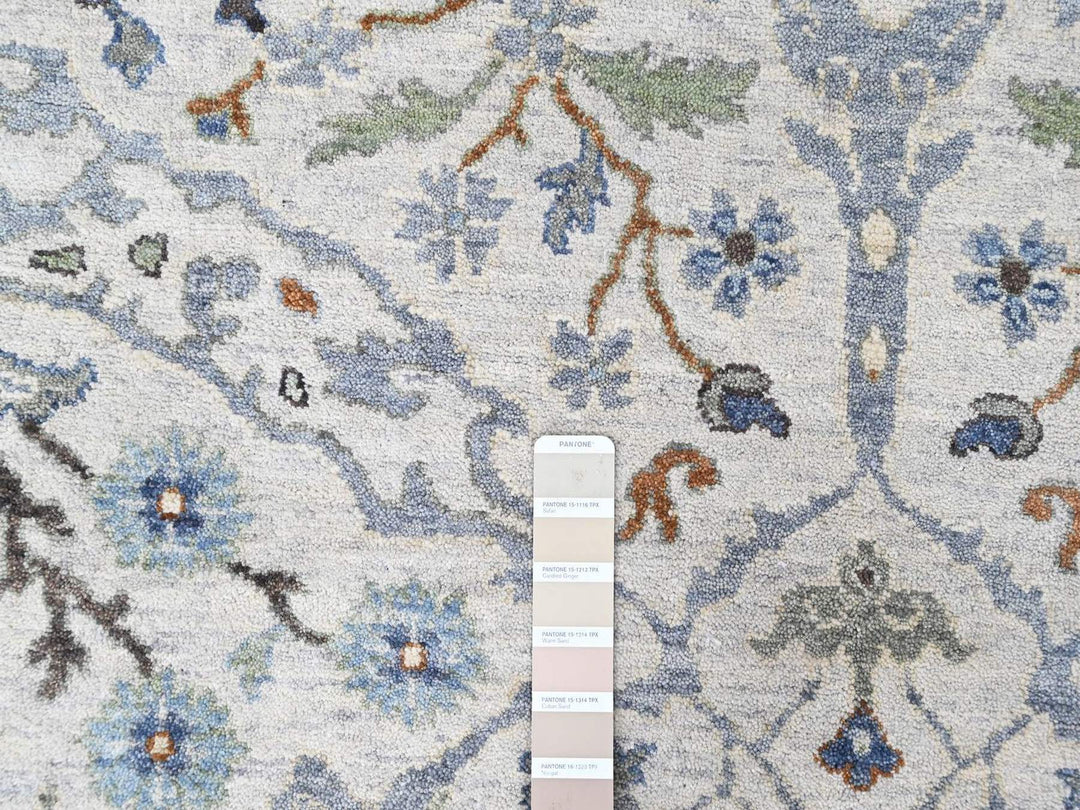 8'0" x 9'10" New Hand Knotted Grey Wool Rectangle Oriental Rug - MOA10210568