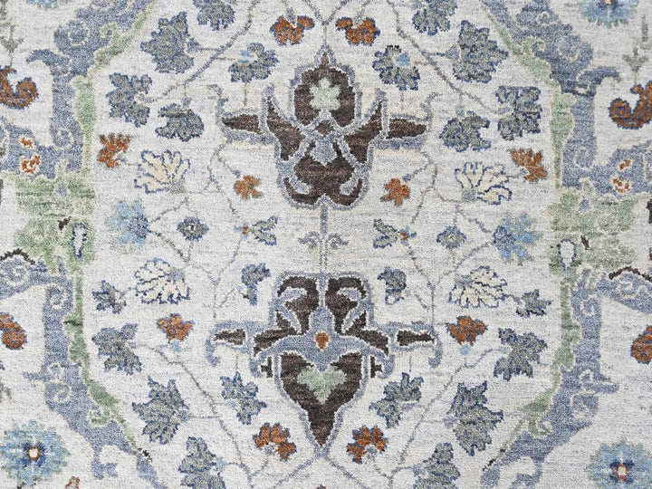 8'0" x 9'10" New Hand Knotted Grey Wool Rectangle Oriental Rug - MOA10210568