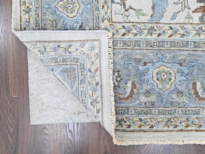 9'8" x 13'10" New Hand Knotted Grey Wool Rectangle Oriental Rug - MOA10210569