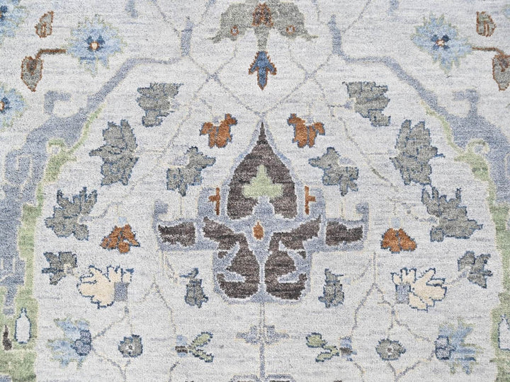 9'8" x 13'10" New Hand Knotted Grey Wool Rectangle Oriental Rug - MOA10210569