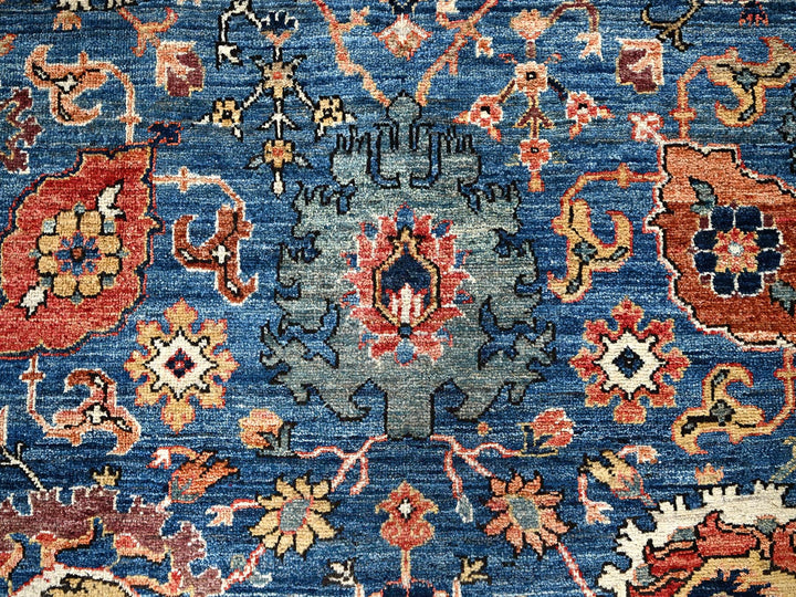 6'2" x 9'0" New Hand Knotted Blue Wool Rectangle Oriental Rug - MOA1021056