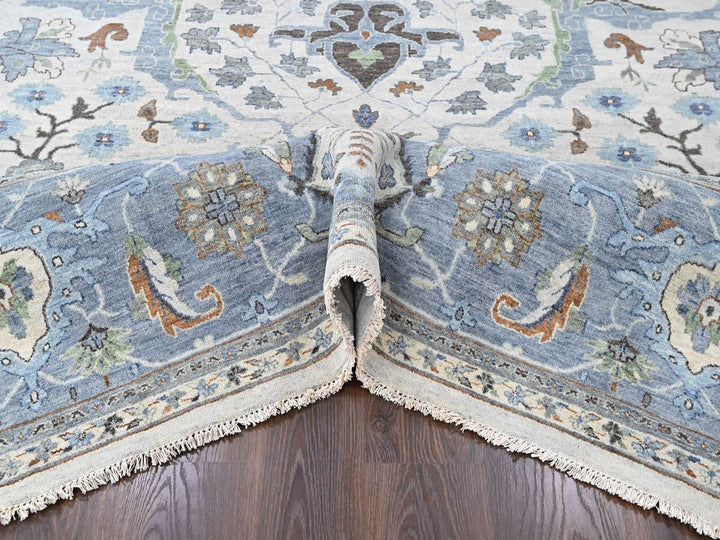 11'10" x 12'0" New Hand Knotted Grey Wool Square Oriental Rug - MOA10210570
