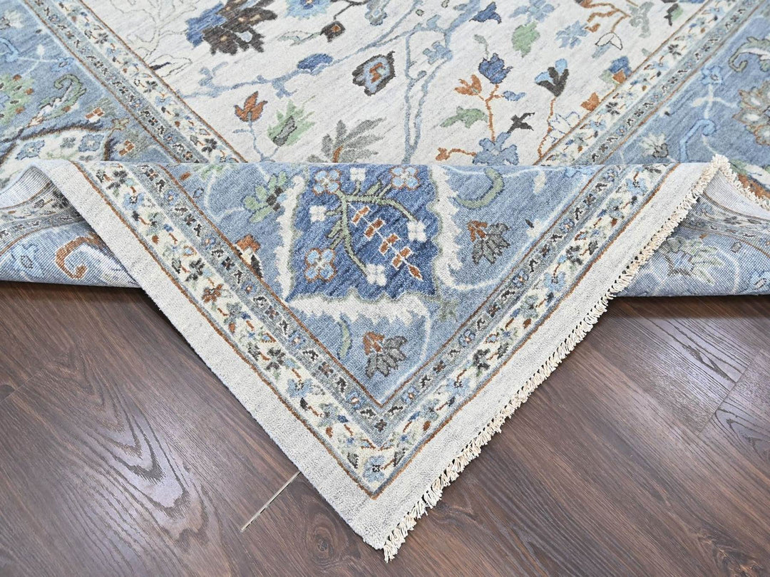 11'10" x 12'0" New Hand Knotted Grey Wool Square Oriental Rug - MOA10210570