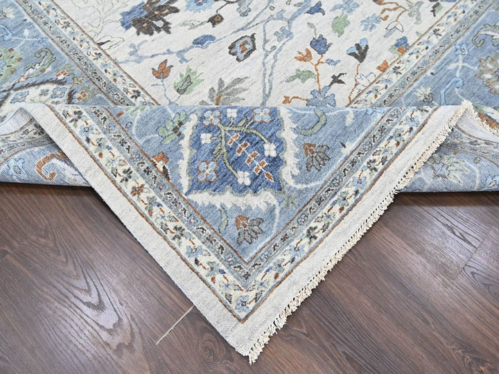 11'10" x 12'0" New Hand Knotted Grey Wool Square Oriental Rug - MOA10210570