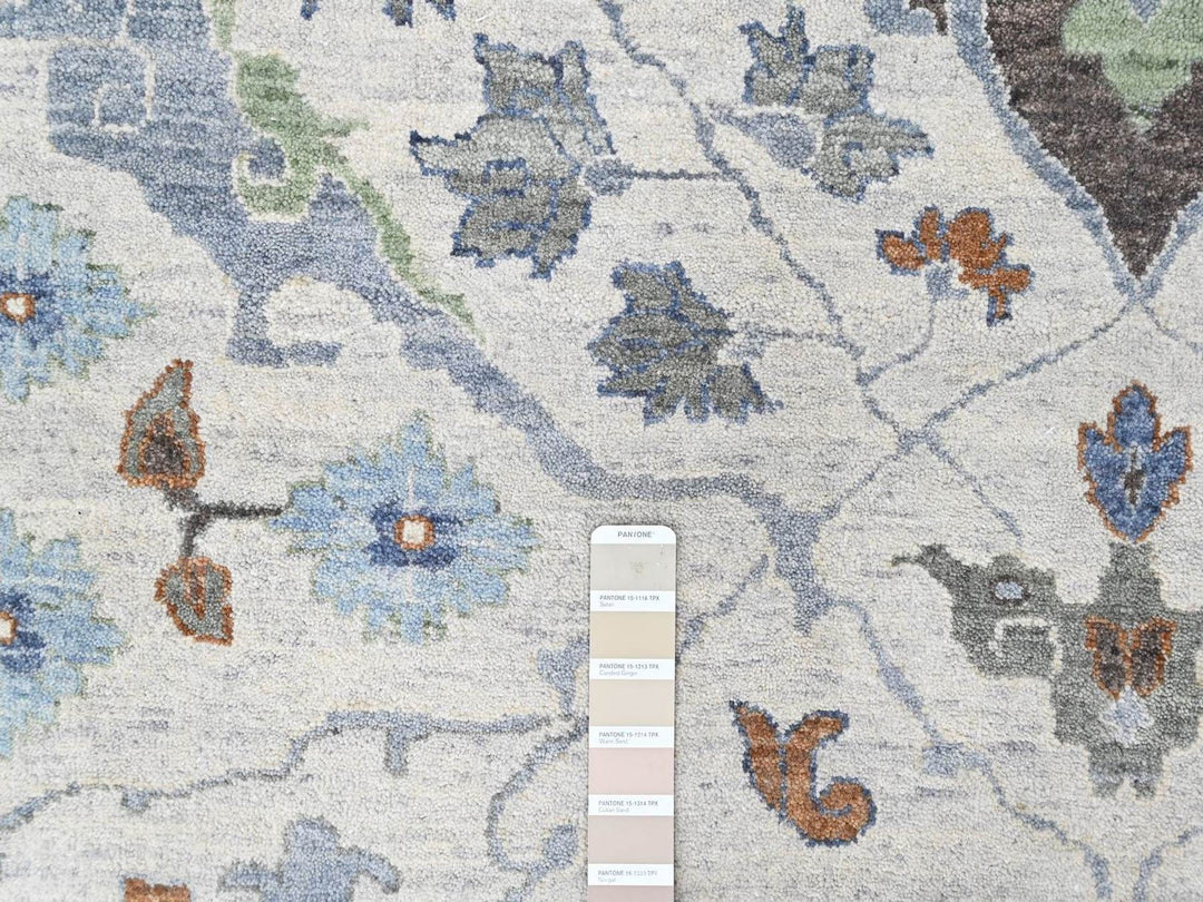 11'10" x 12'0" New Hand Knotted Grey Wool Square Oriental Rug - MOA10210570