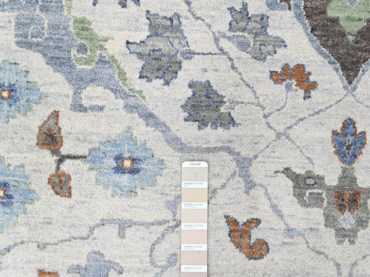 11'10" x 12'0" New Hand Knotted Grey Wool Square Oriental Rug - MOA10210570