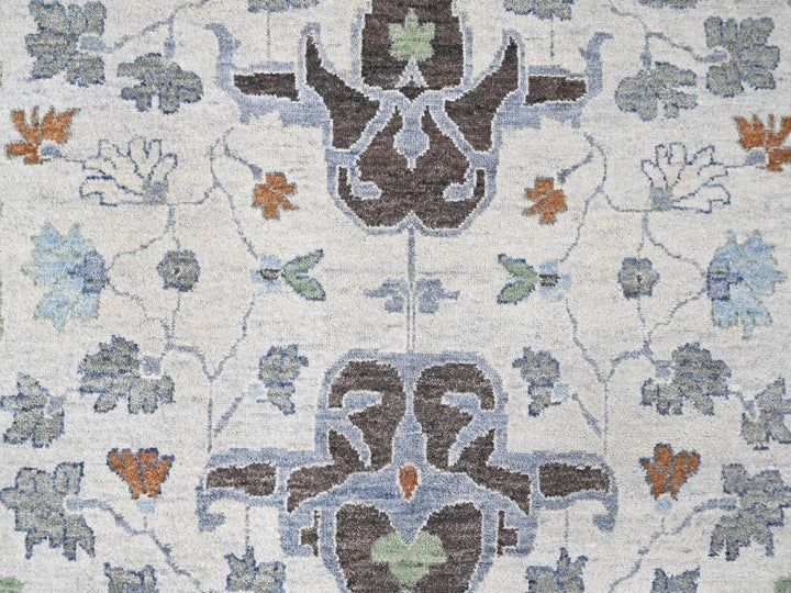 11'10" x 12'0" New Hand Knotted Grey Wool Square Oriental Rug - MOA10210570