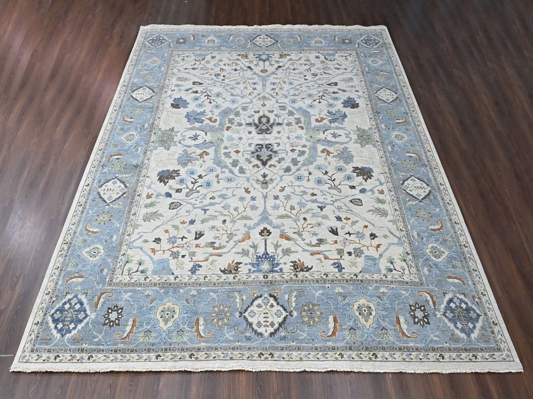 14'0" x 16'0" New Hand Knotted Grey Wool Rectangle Oriental Rug - MOA10210572