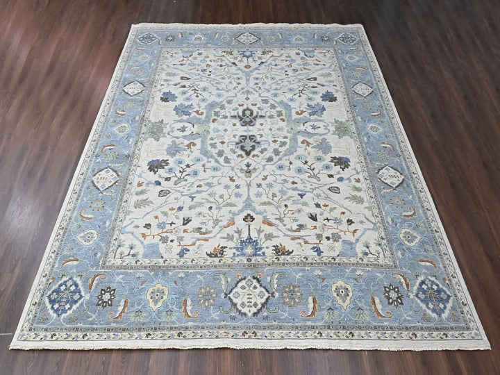 14'0" x 16'0" New Hand Knotted Grey Wool Rectangle Oriental Rug - MOA10210572