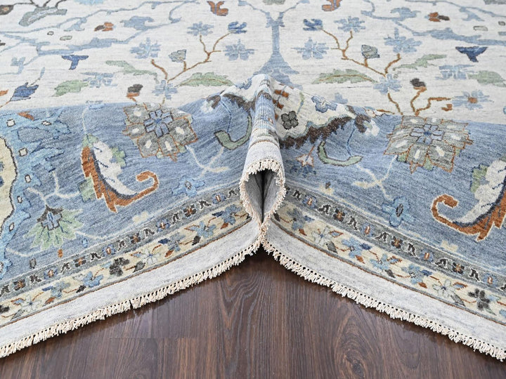 14'0" x 16'0" New Hand Knotted Grey Wool Rectangle Oriental Rug - MOA10210572