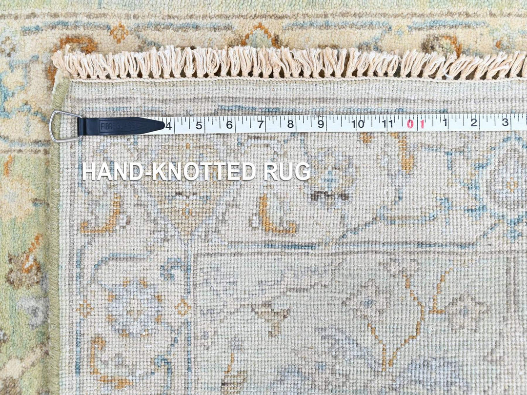 2'5" x 8'0" New Hand Knotted Green Wool Runner Oriental Rug - MOA10210574