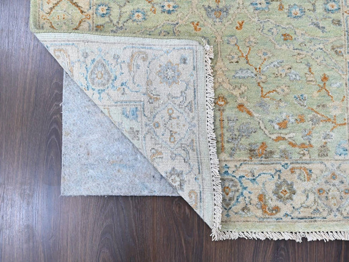 3'1" x 4'10" New Hand Knotted Green Wool Rectangle Oriental Rug - MOA10210579