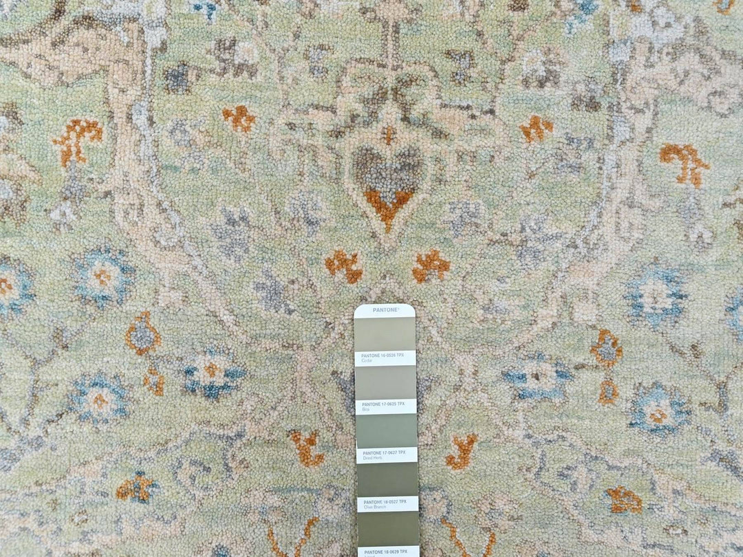3'1" x 4'10" New Hand Knotted Green Wool Rectangle Oriental Rug - MOA10210579