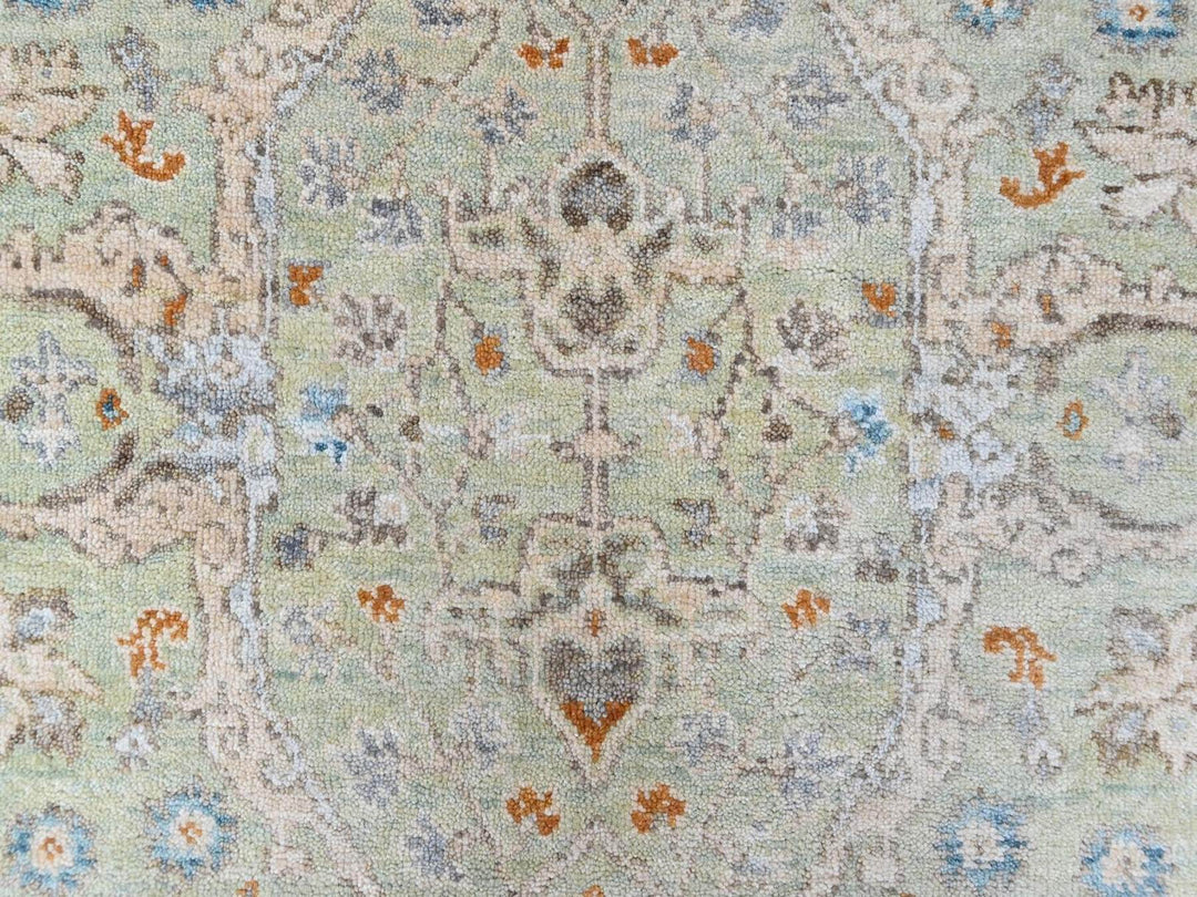3'1" x 4'10" New Hand Knotted Green Wool Rectangle Oriental Rug - MOA10210579