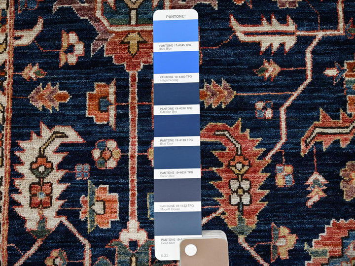 5'11" x 9'2" New Hand Knotted Blue Wool Rectangle Oriental Rug - MOA1021057