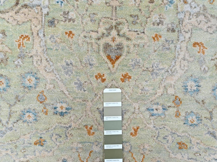 3'1" x 5'0" New Hand Knotted Green Wool Rectangle Oriental Rug - MOA10210580