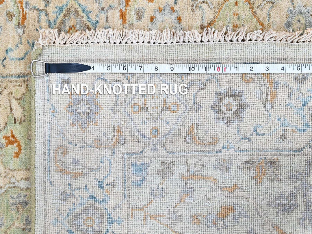 3'1" x 5'0" New Hand Knotted Green Wool Rectangle Oriental Rug - MOA10210580