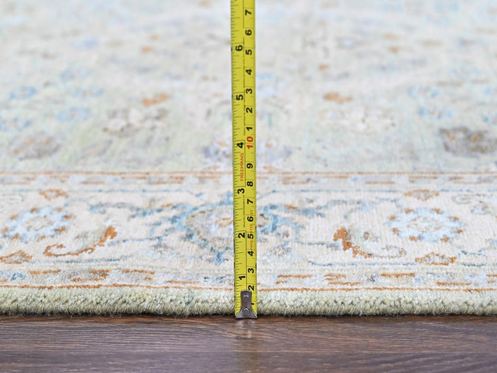 4'0" x 6'0" New Hand Knotted Green Wool Rectangle Oriental Rug - MOA10210581