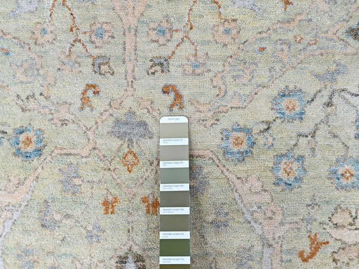 5'0" x 7'0" New Hand Knotted Green Wool Rectangle Oriental Rug - MOA10210582