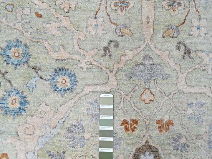 8'0" x 8'2" New Hand Knotted Green Wool Round Oriental Rug - MOA10210587