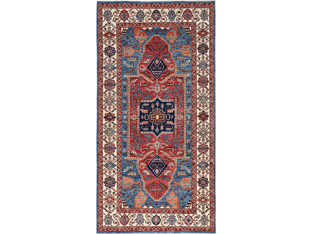 6'1" x 11'7" New Hand Knotted Blue Wool Runner Oriental Rug - MOA1021058