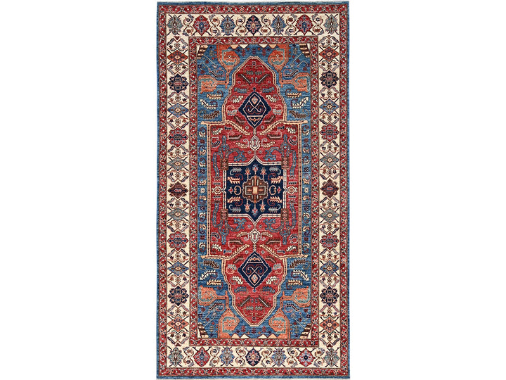 6'1" x 11'7" New Hand Knotted Blue Wool Runner Oriental Rug - MOA1021058