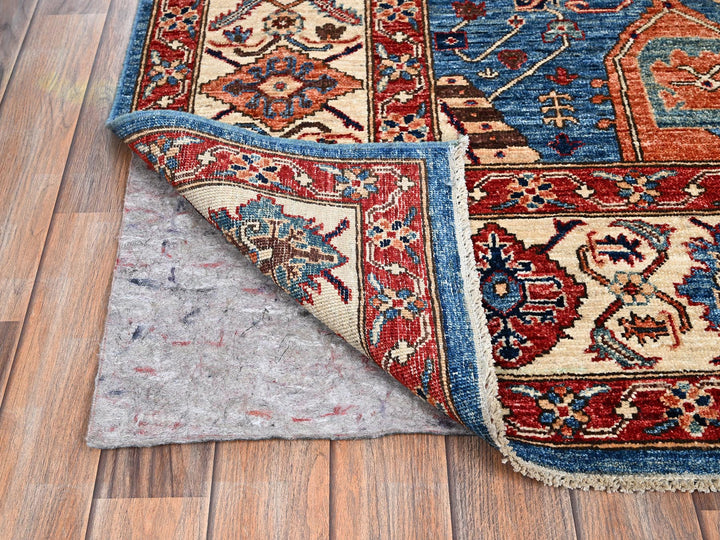6'1" x 11'7" New Hand Knotted Blue Wool Runner Oriental Rug - MOA1021058