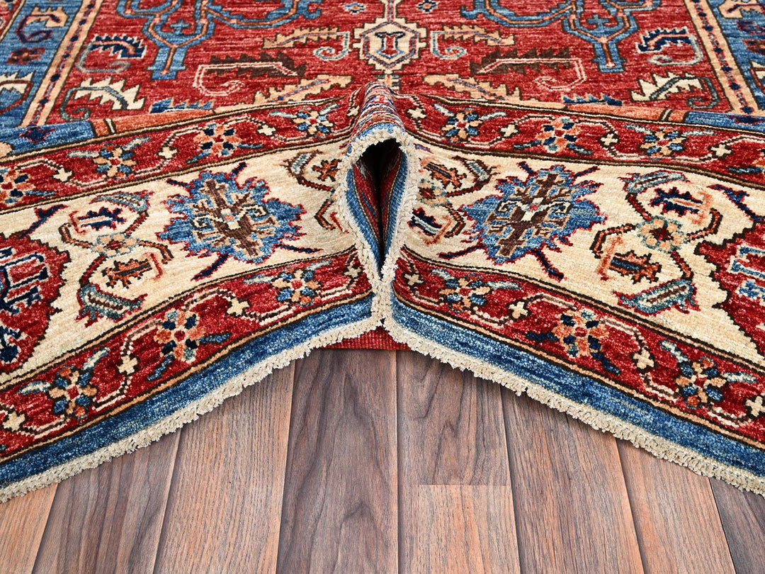 6'1" x 11'7" New Hand Knotted Blue Wool Runner Oriental Rug - MOA1021058