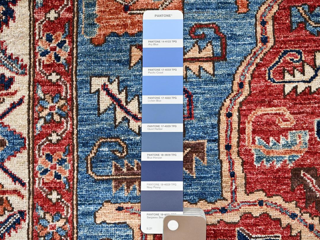 6'1" x 11'7" New Hand Knotted Blue Wool Runner Oriental Rug - MOA1021058