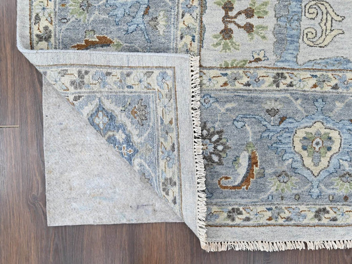 9'0" x 11'8" New Hand Knotted Grey Wool Rectangle Oriental Rug - MOA10210593