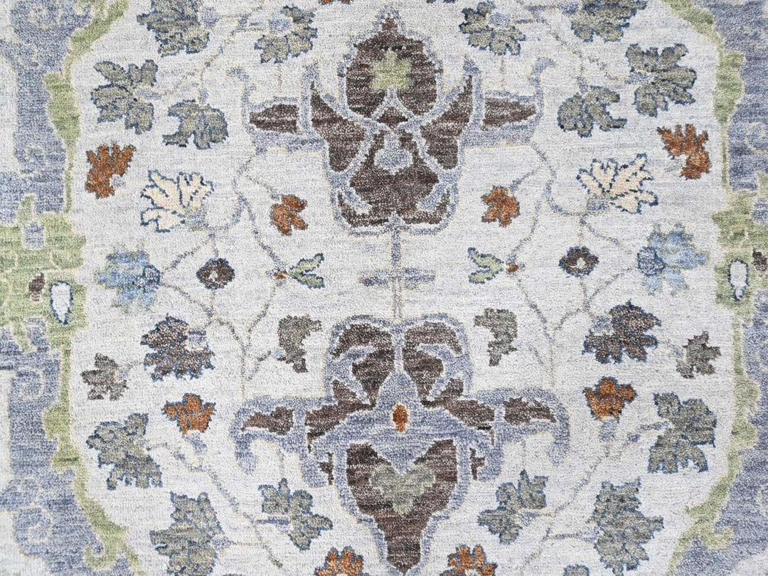 9'0" x 11'8" New Hand Knotted Grey Wool Rectangle Oriental Rug - MOA10210593