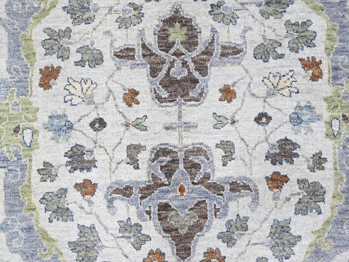 9'0" x 11'8" New Hand Knotted Grey Wool Rectangle Oriental Rug - MOA10210593