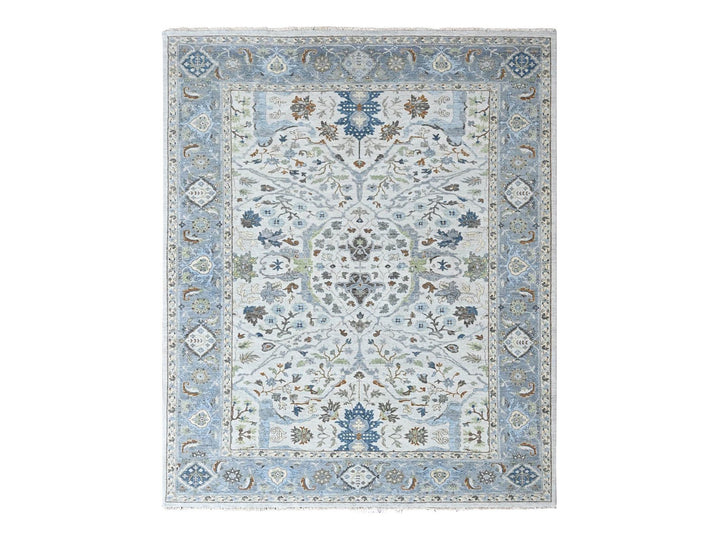 9'1" x 12'0" New Hand Knotted Grey Wool Rectangle Oriental Rug - MOA10210594