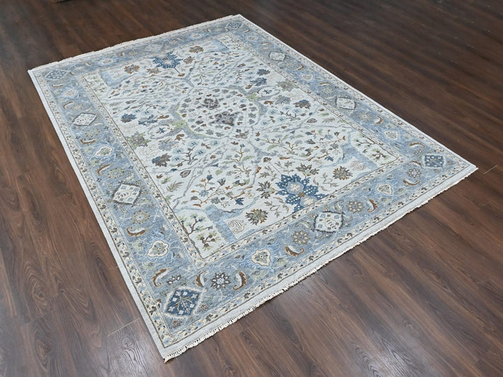 9'1" x 12'0" New Hand Knotted Grey Wool Rectangle Oriental Rug - MOA10210594