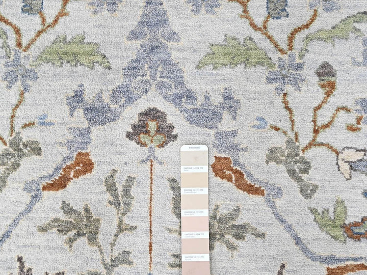 9'1" x 12'0" New Hand Knotted Grey Wool Rectangle Oriental Rug - MOA10210594