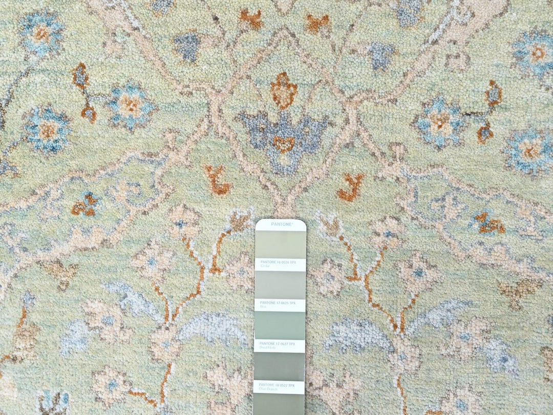 2'6" x 16'0" New Hand Knotted Green Wool Runner Oriental Rug - MOA10210595