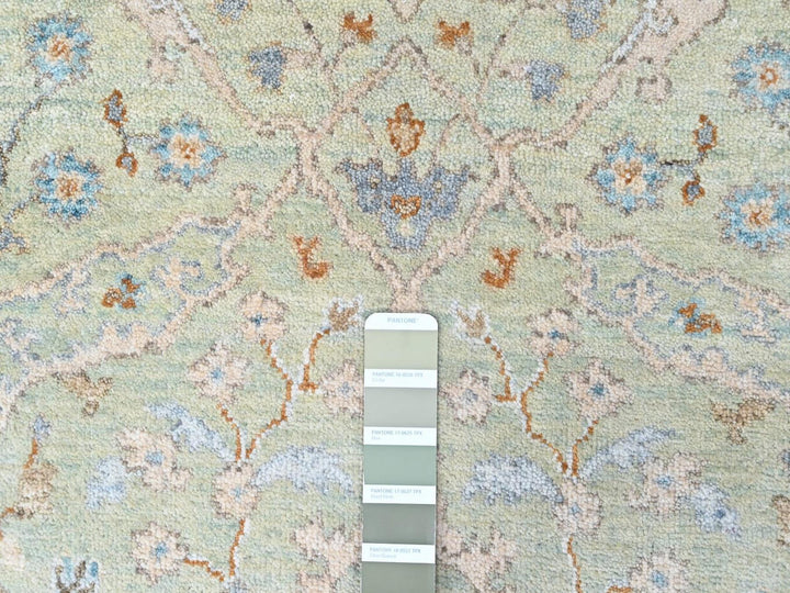 2'6" x 16'0" New Hand Knotted Green Wool Runner Oriental Rug - MOA10210595