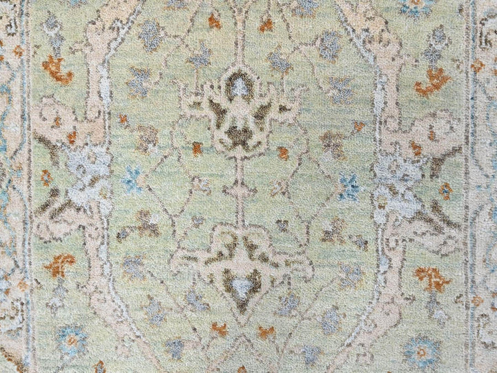 2'6" x 16'0" New Hand Knotted Green Wool Runner Oriental Rug - MOA10210595