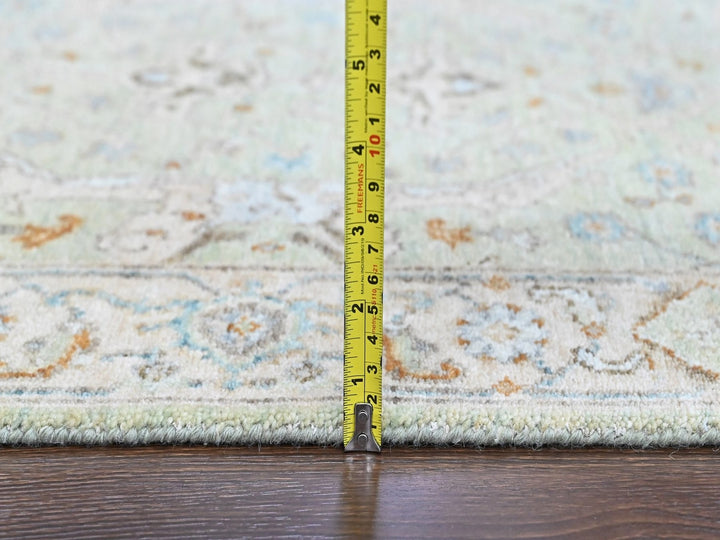2'6" x 16'0" New Hand Knotted Green Wool Runner Oriental Rug - MOA10210595