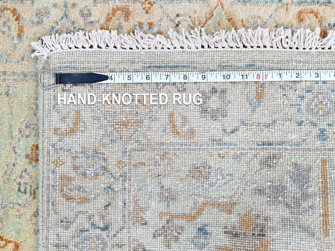 2'6" x 16'0" New Hand Knotted Green Wool Runner Oriental Rug - MOA10210595