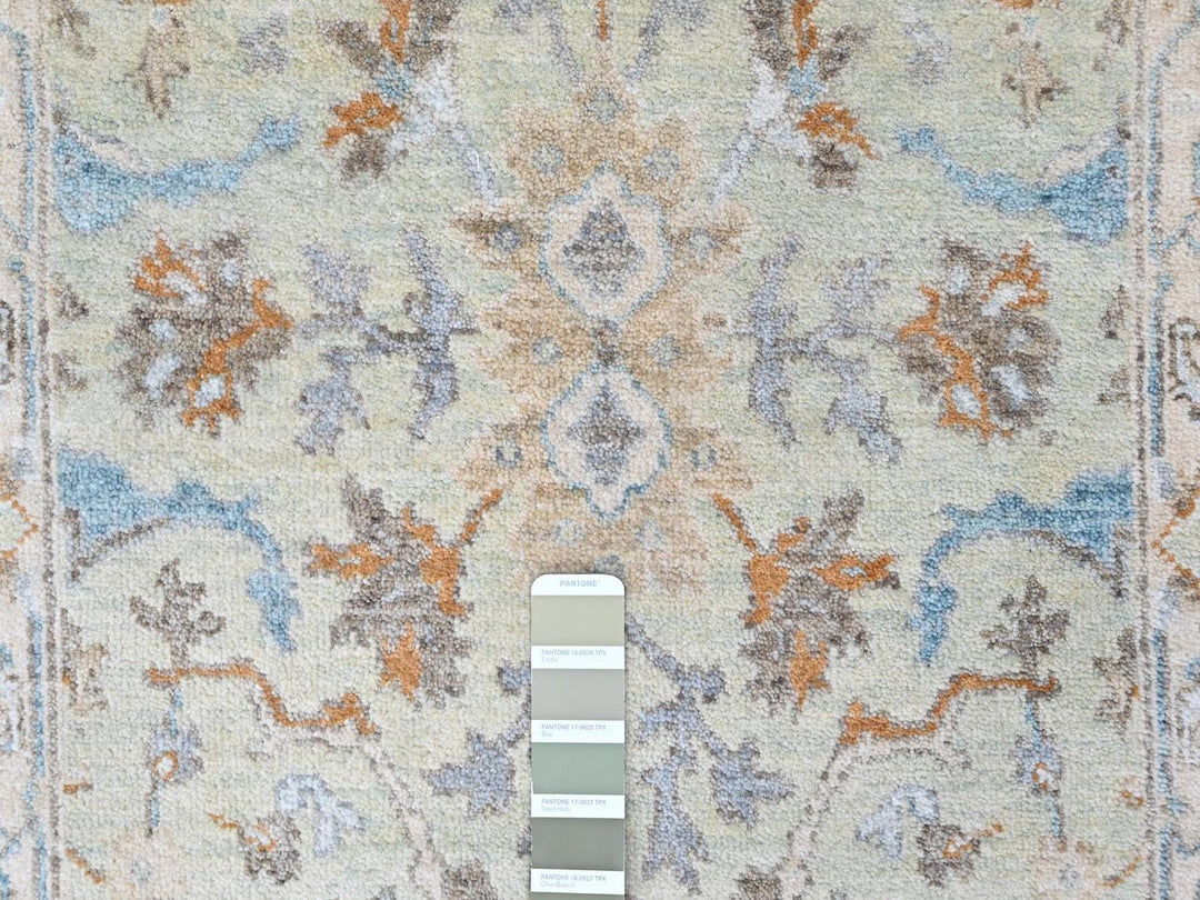 2'6" x 18'3" New Hand Knotted Green Wool Runner Oriental Rug - MOA10210596