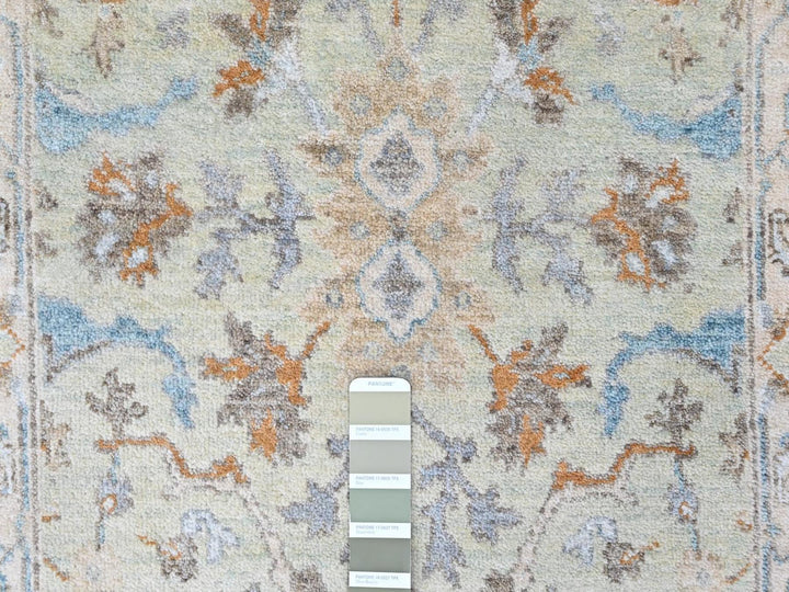 2'6" x 18'3" New Hand Knotted Green Wool Runner Oriental Rug - MOA10210596