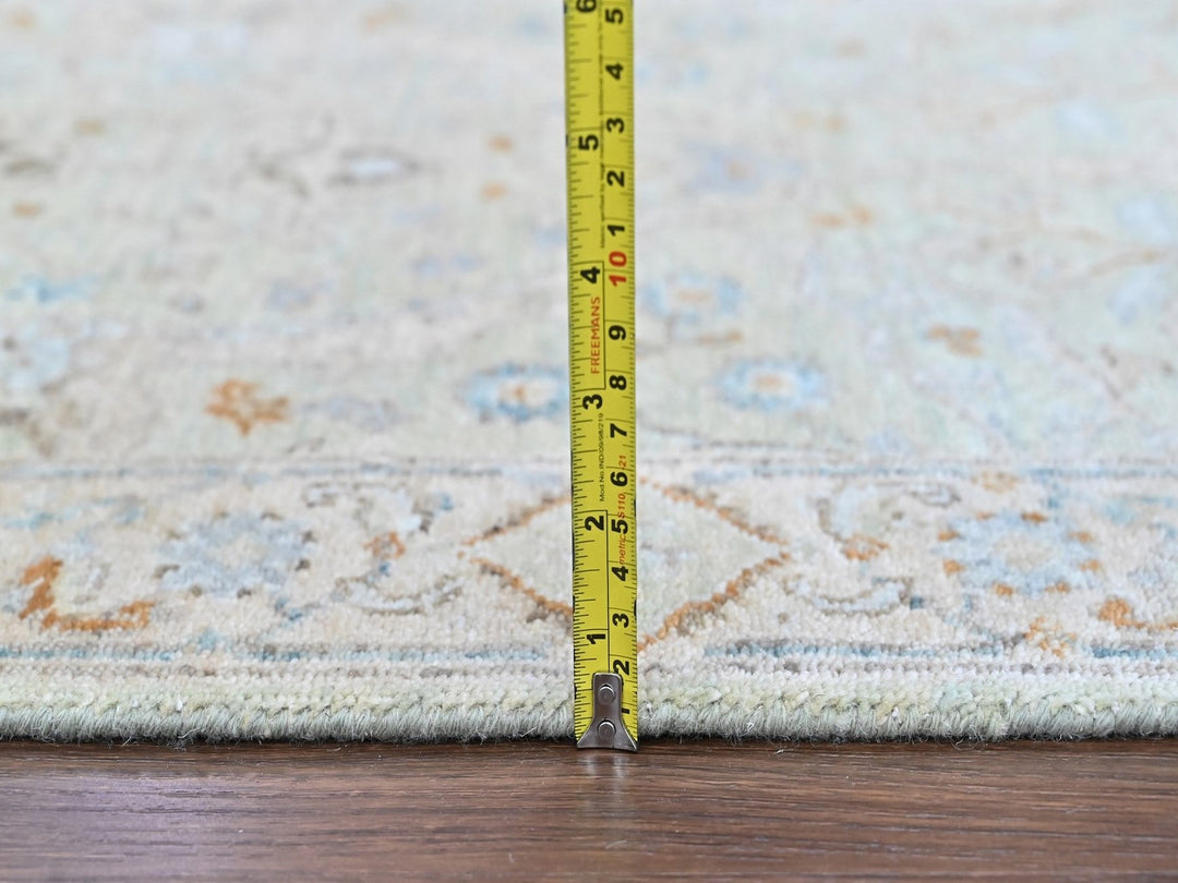 2'6" x 18'3" New Hand Knotted Green Wool Runner Oriental Rug - MOA10210596