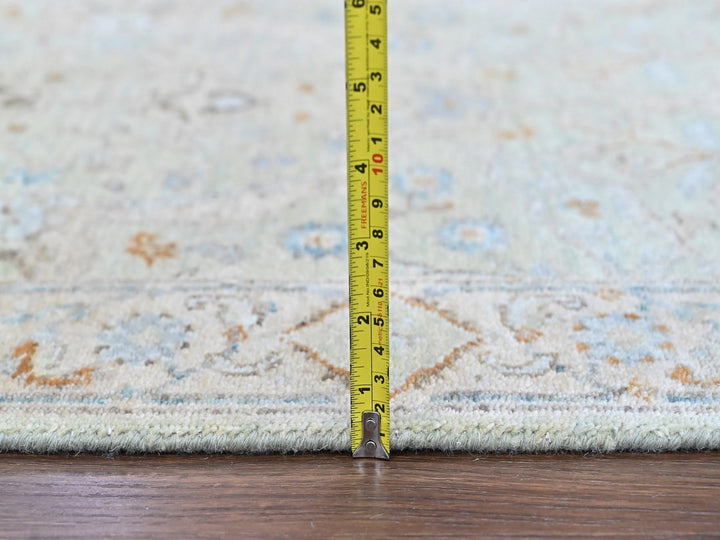 2'6" x 18'3" New Hand Knotted Green Wool Runner Oriental Rug - MOA10210596