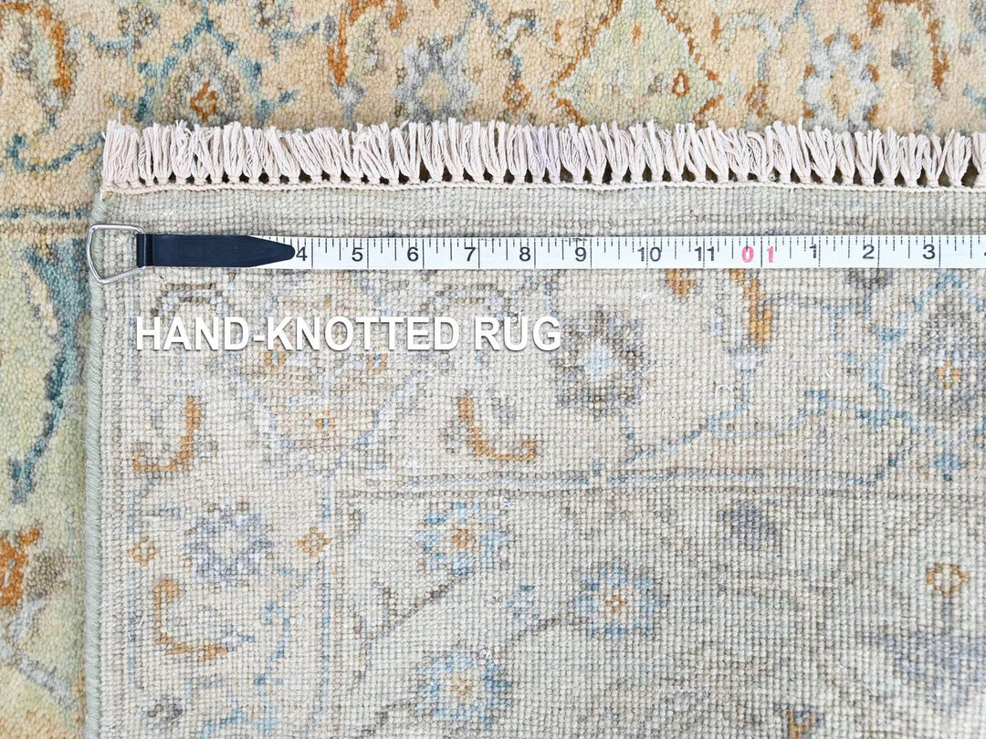 2'6" x 18'3" New Hand Knotted Green Wool Runner Oriental Rug - MOA10210596
