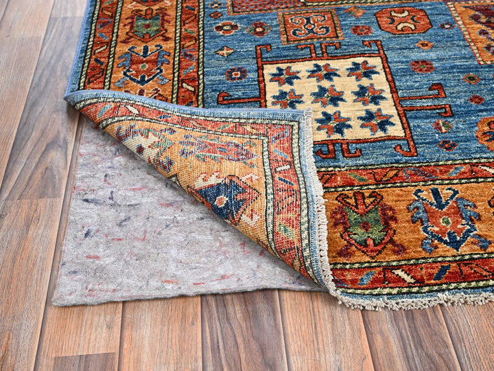 5'2" x 7'0" New Hand Knotted Blue Wool Rectangle Oriental Rug - MOA1021059