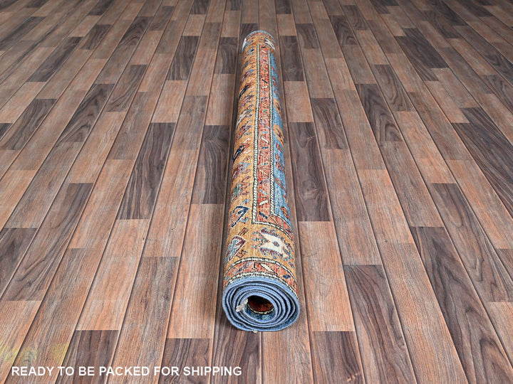5'2" x 7'0" New Hand Knotted Blue Wool Rectangle Oriental Rug - MOA1021059