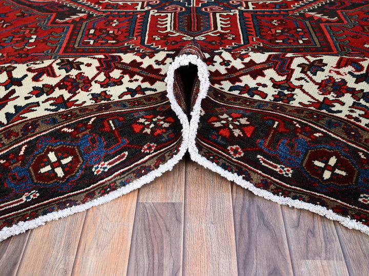 7'9" x 10'8" Vintage Hand Knotted Red Wool Rectangle Oriental Rug - MOA102105