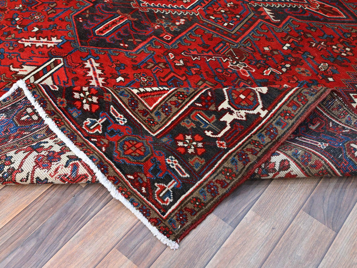 7'9" x 10'8" Vintage Hand Knotted Red Wool Rectangle Oriental Rug - MOA102105