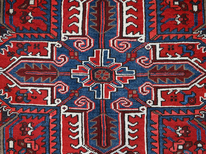 7'9" x 10'8" Vintage Hand Knotted Red Wool Rectangle Oriental Rug - MOA102105